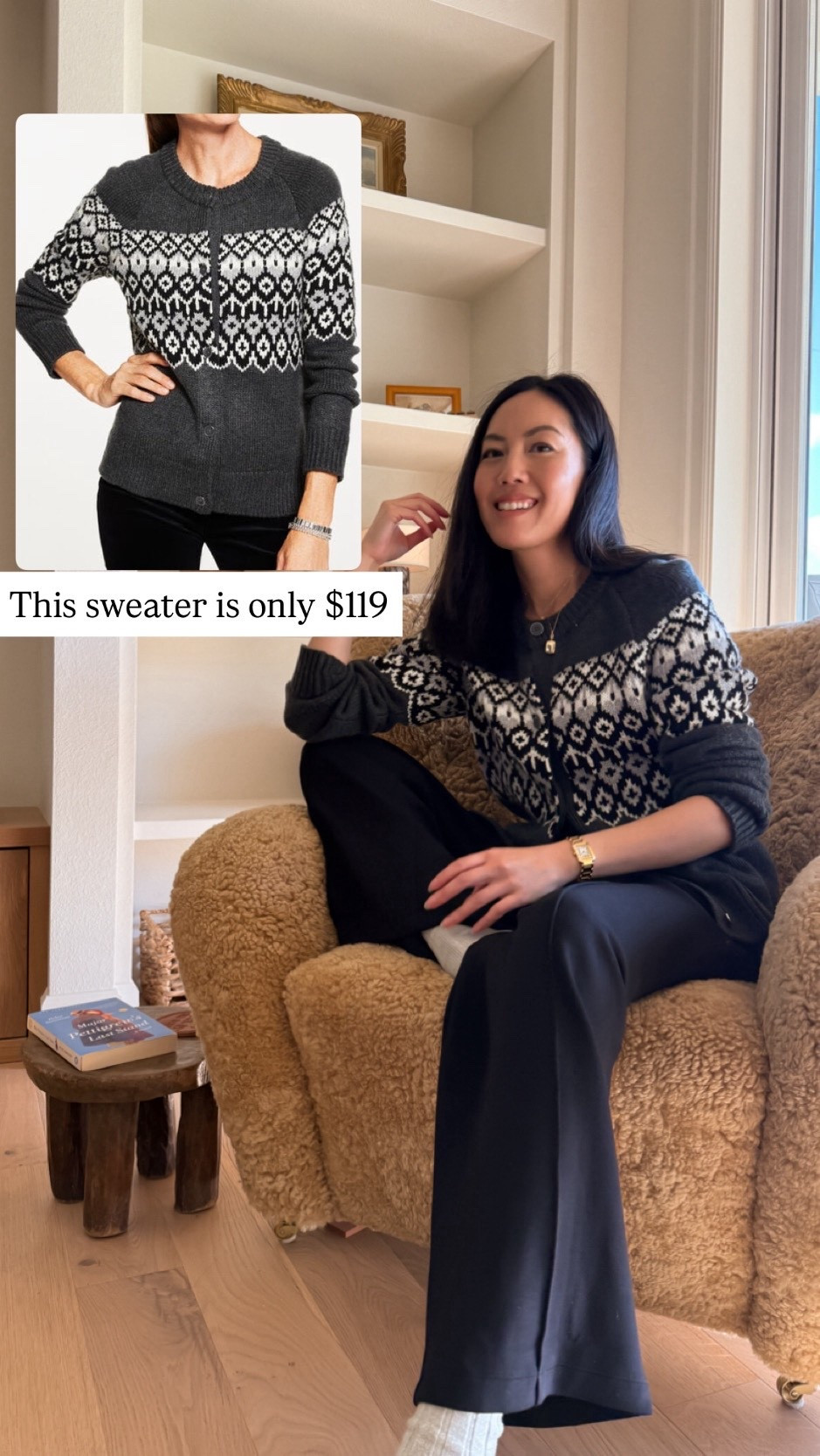 Wearing the Crewneck Cardigan Placed Fair Isle and the Air Knit Stretch Wide Leg Pants, both under $150

#talbots
#fallcardigan
#winteroutfit
#falloutfit
#blacktrousers


#LTKFindsUnder100 #LTKStyleTip #LTKSeasonal