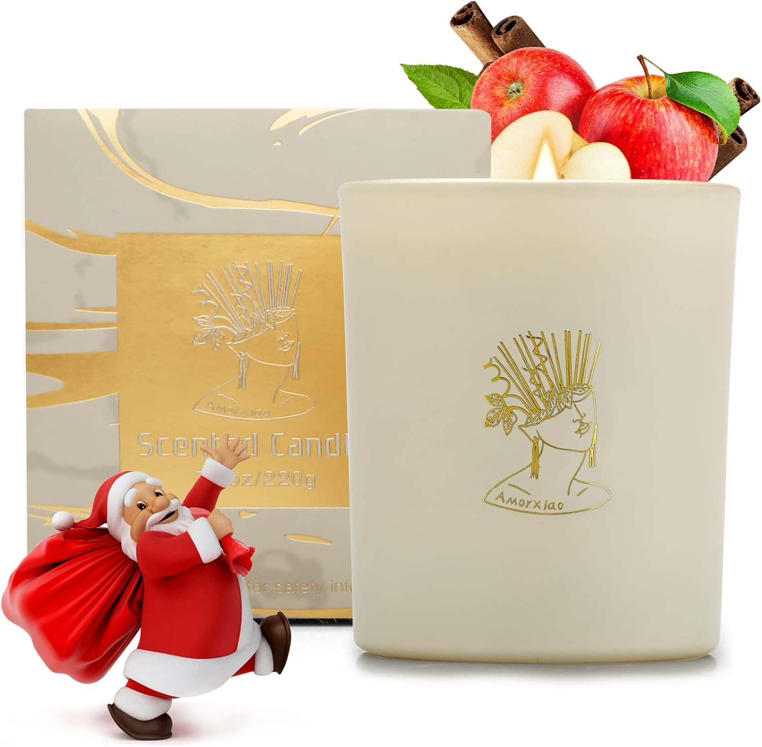 Christmas Candles, Cinnamon Apple Christmas Scented Candles, Candles for Home Scented,7.8 OZ Jar ... | Amazon (US)