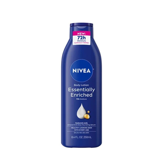 NIVEA Essentially Enriched Body Lotion for Dry Skin with Hyaluronic Acid and Almond Oil, 8.4 fl o... | Walmart (US)
