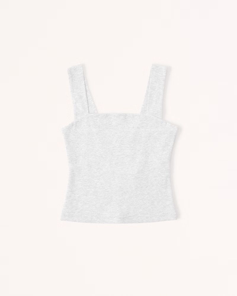 Cotton Seamless Fabric Squareneck Tank | Abercrombie & Fitch (US)