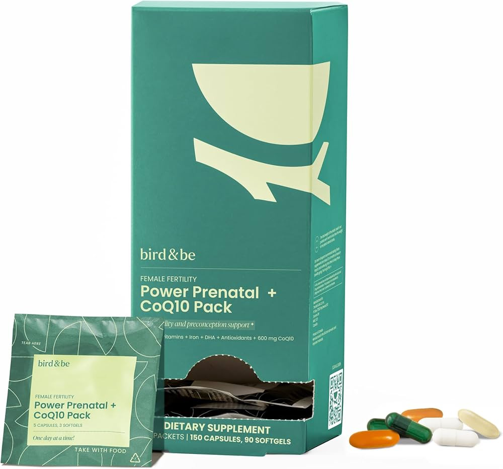 bird&be Female Fertility Power Prenatal + CoQ10 Pack - with Algae Oil DHA (Omega-3), CoQ10 and N-... | Amazon (US)