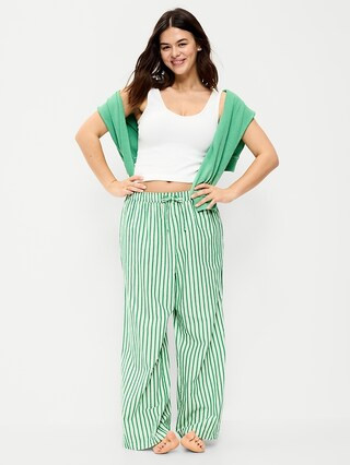 Poplin Wide-Leg Pajama Pants | Old Navy (US)