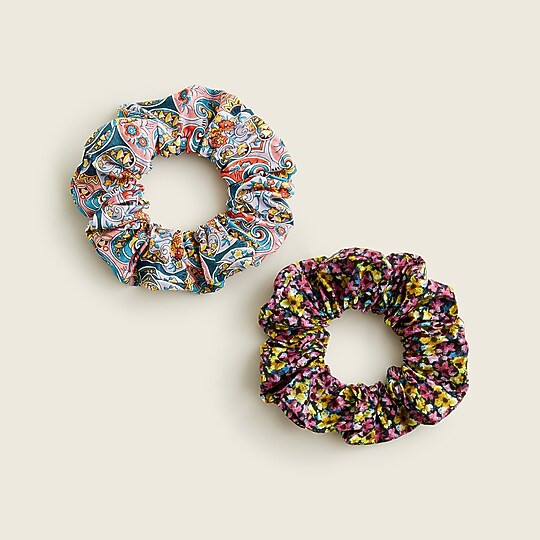 Wide scrunchie two-pack in Liberty® prints | J. Crew US