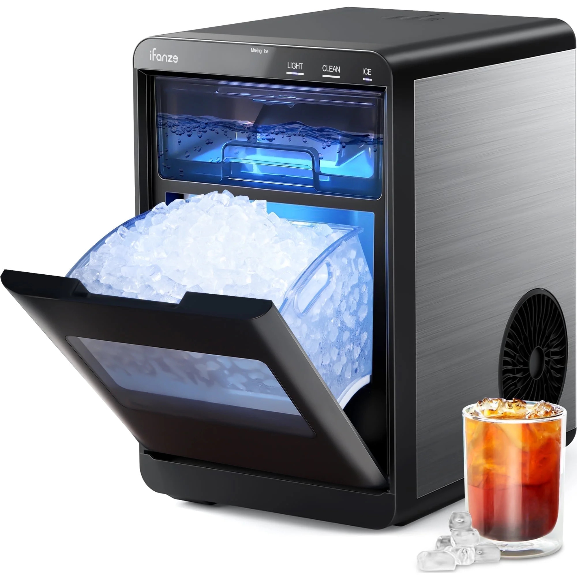 Qunler Nugget Ice Maker Countertop, 44lbs Per Day Chewable Pebble Nugget Ice Machine with Touch ... | Walmart (US)