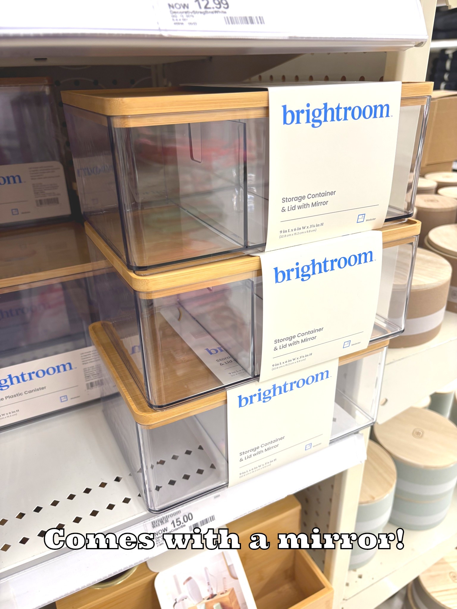 Target Home Organization Brightroom 3 compartment makeup storage with lidded mirror #brightroom #targethome #makeupstorage 

#LTKBeauty #LTKgrwm #LTKHome