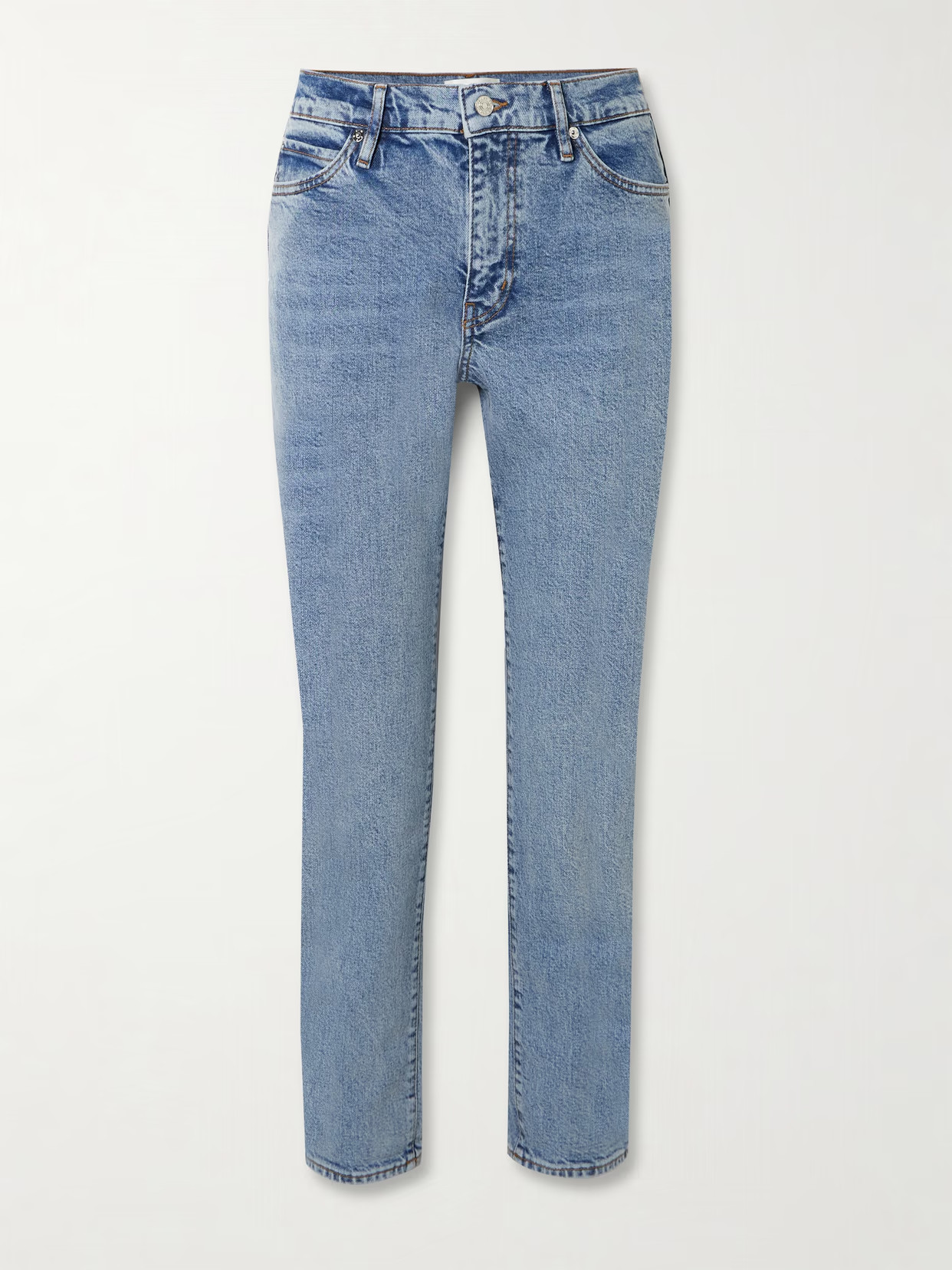 FRAME - The Borrowed High-rise Slim-leg Jeans - Blue | NET-A-PORTER (US)