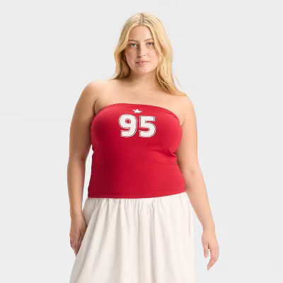 Women's Graphic Tube Top - Wild Fable™ Ruby Red 1X | Target