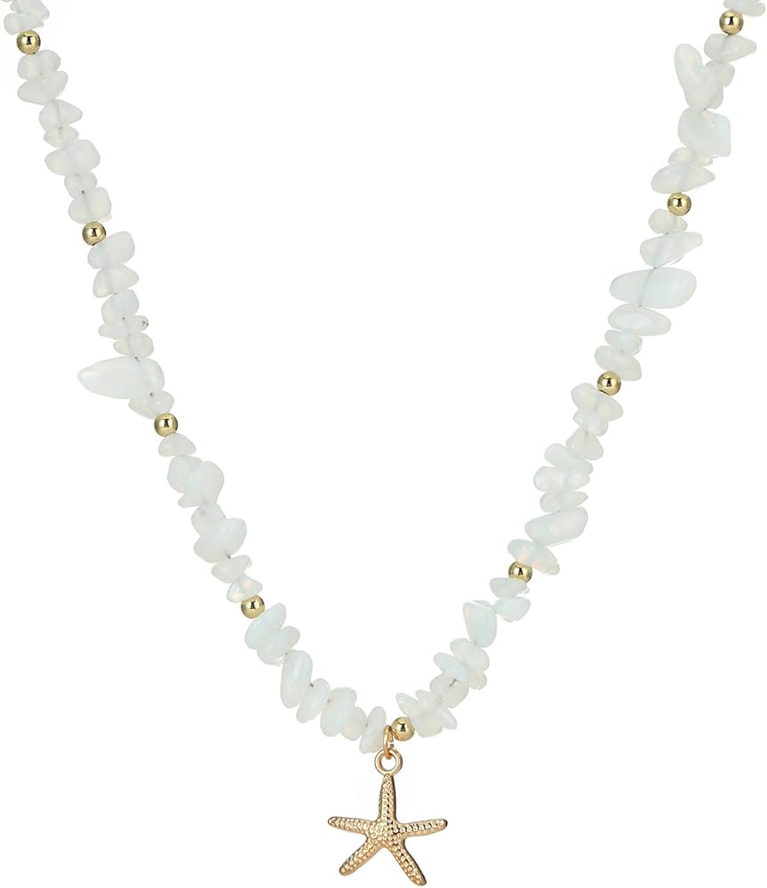 Starfish Fish Necklace Boho Beachy Hawaiian Colorful Summer Beach Coastal Choker Necklace for Wom... | Amazon (US)