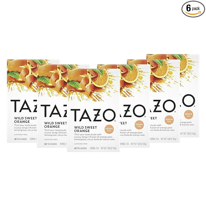 TAZO Tea Bags, Herbal Tea, Wild Sweet Orange, 20 Count (Pack of 6) | Amazon (US)