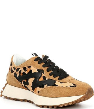 Steve Madden Campo-L Leopard Calf Hair Mixed Media Retro Sneakers | Dillard's | Dillard's