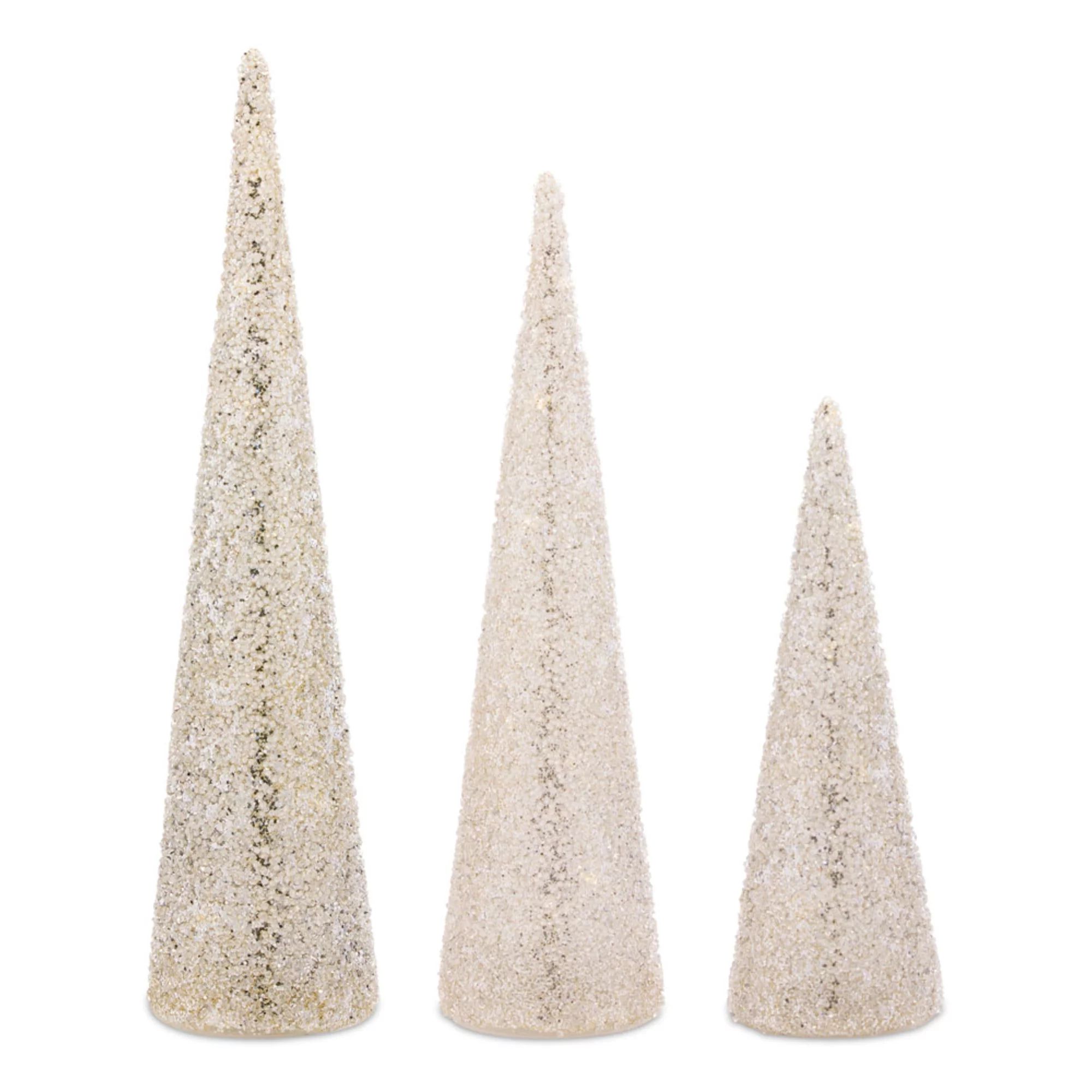 Set of 2 Ivory and Gold 6 Piece Christmas Tree Tabletop Decors 16" | Walmart (US)