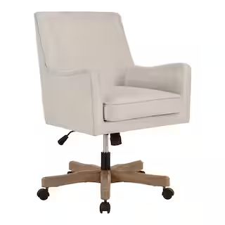 Home Decorators Collection Cosgrove Biscuit Beige Upholstered Office Chair with Arms and Adjustab... | The Home Depot