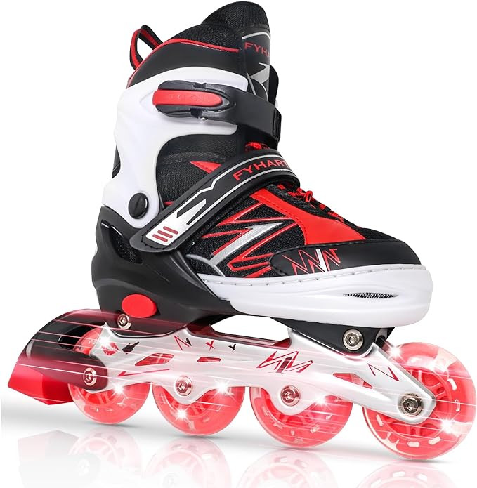 Adjustable Kids Inline Skates for Girls Boys Children Beginners, Inline Skates with Light Up Whee... | Amazon (US)