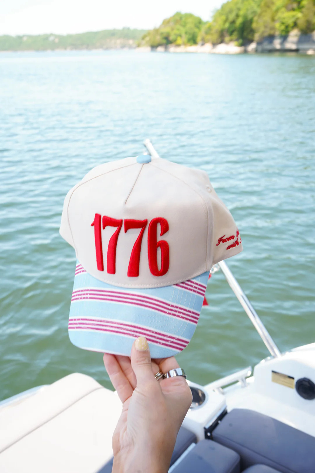 1776 Blue and Red Stripe Hat | KenzKustomz