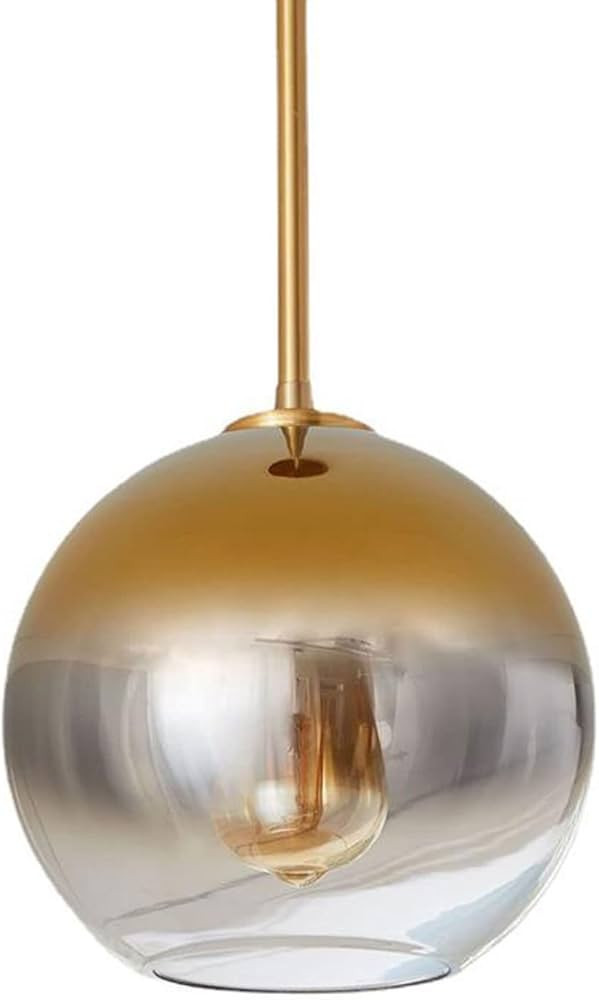Glass Pendant Light Kitchen Island,Handcrafted Blown Glass Ceiling Pendant Lighting with Brushed ... | Amazon (US)