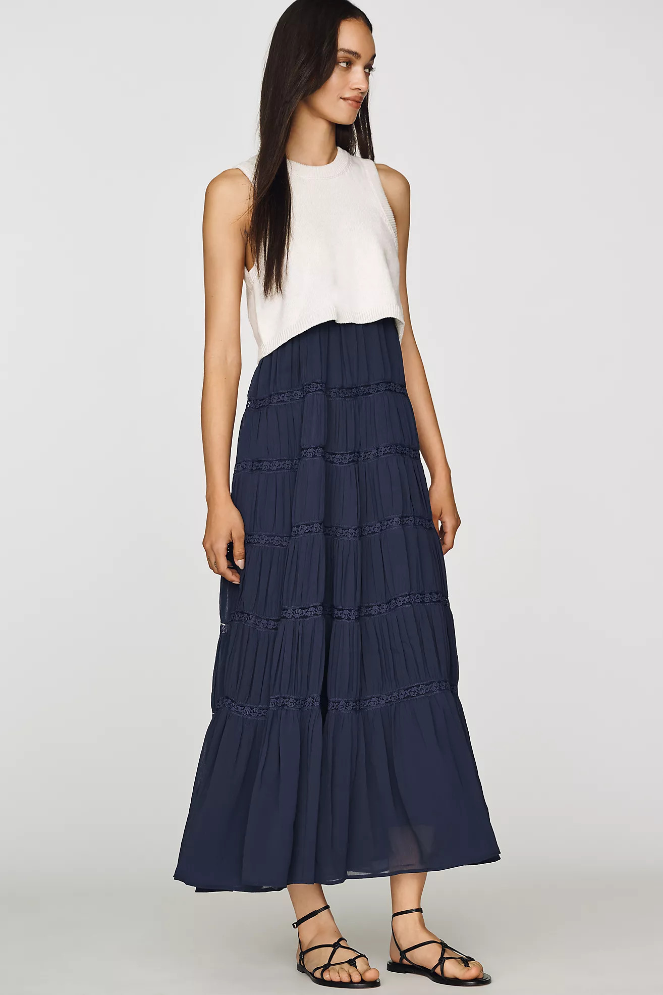 By Anthropologie Twofer Tiered Sleeveless Dress | Anthropologie (US)