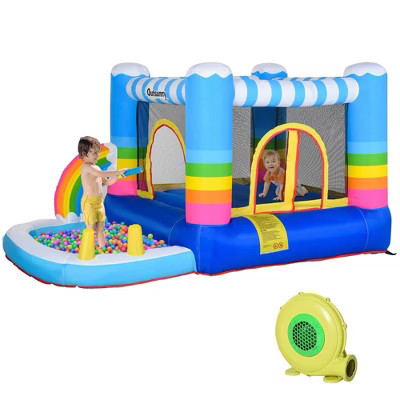 NAYSAYE Above Ground Pool Inflatable Bounce Pool Fun Play Design for Kids Outdoor Backyard Use, Multicolor, 110.30"*67.00"*61.00" | Target