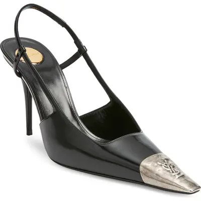 Saint Laurent Jeanne Slingback Pump in Noir at Nordstrom, Size 9Us | Nordstrom