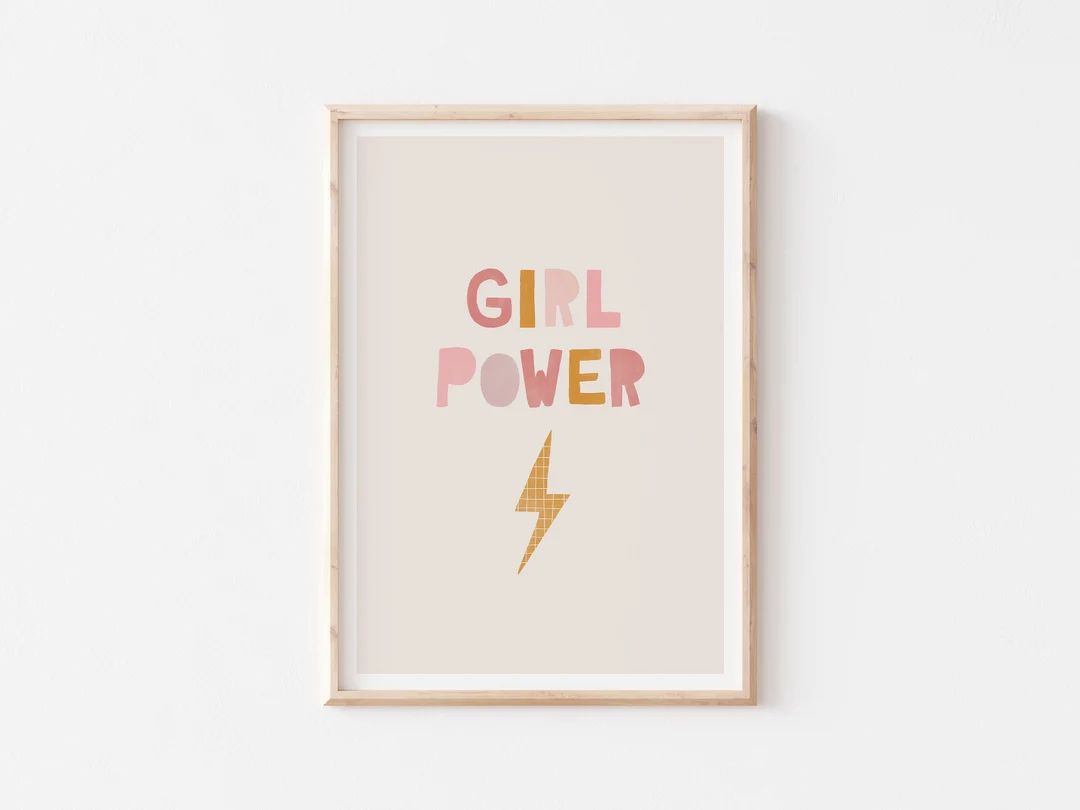 Girl Power Print, Girl Power Poster, Girl Power Wall Art, Grl Pwr Poster, Modern Wall Art, Wall A... | Etsy (US)