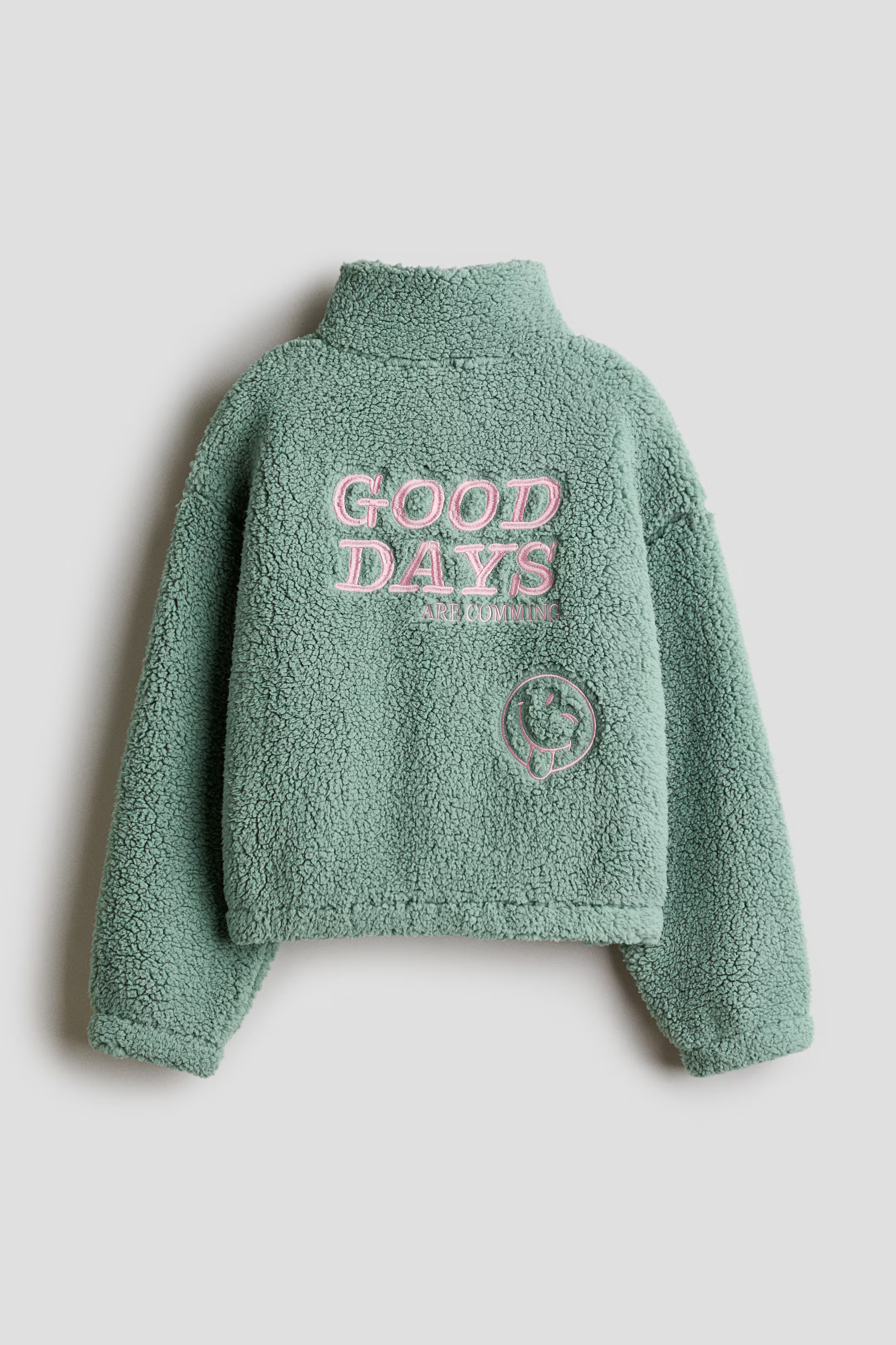 Motif-Detail Teddy Fleece Jacket | H&M (US + CA)