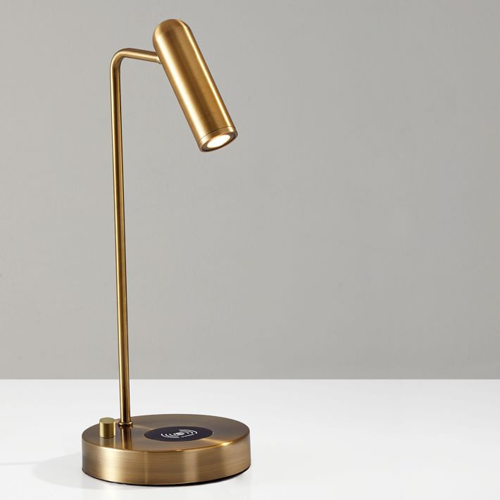 Linear Metal LED Wireless Charging & USB Task Lamp | West Elm (US)