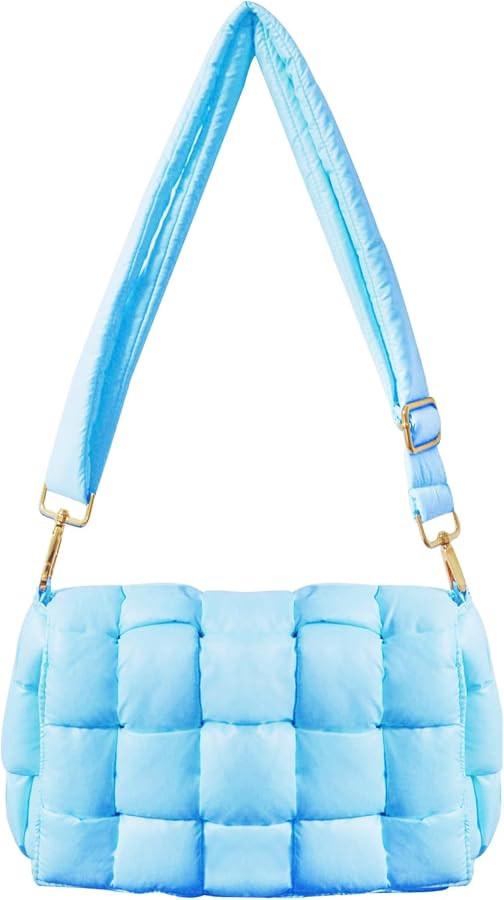 NAARIIAN Puffer Woven Bag Crossbody Purse for Women Padded Cassette Shoulder Bags Trendy Handbags... | Amazon (US)