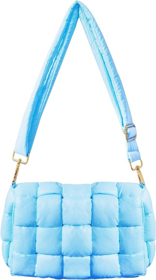NAARIIAN Puffer Woven Bag Crossbody Purse for Women Padded Cassette Shoulder Bags Trendy Handbags... | Amazon (US)