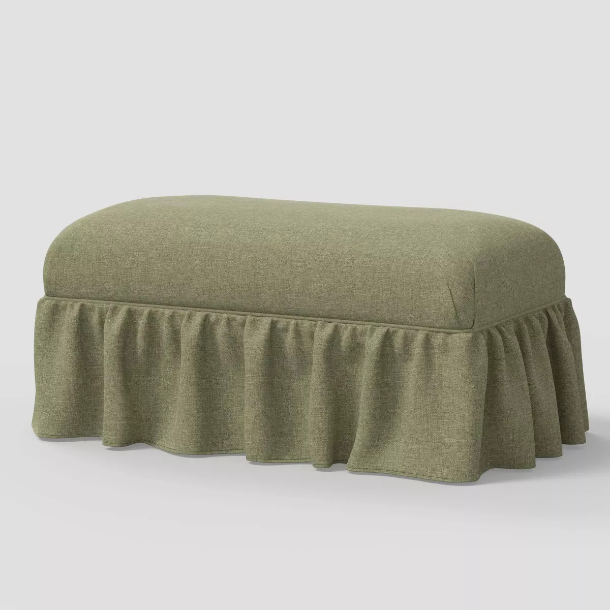 Ruffle Skirt Bench Textured Linen Laurel - Threshold™ designed with Studio McGee | Target