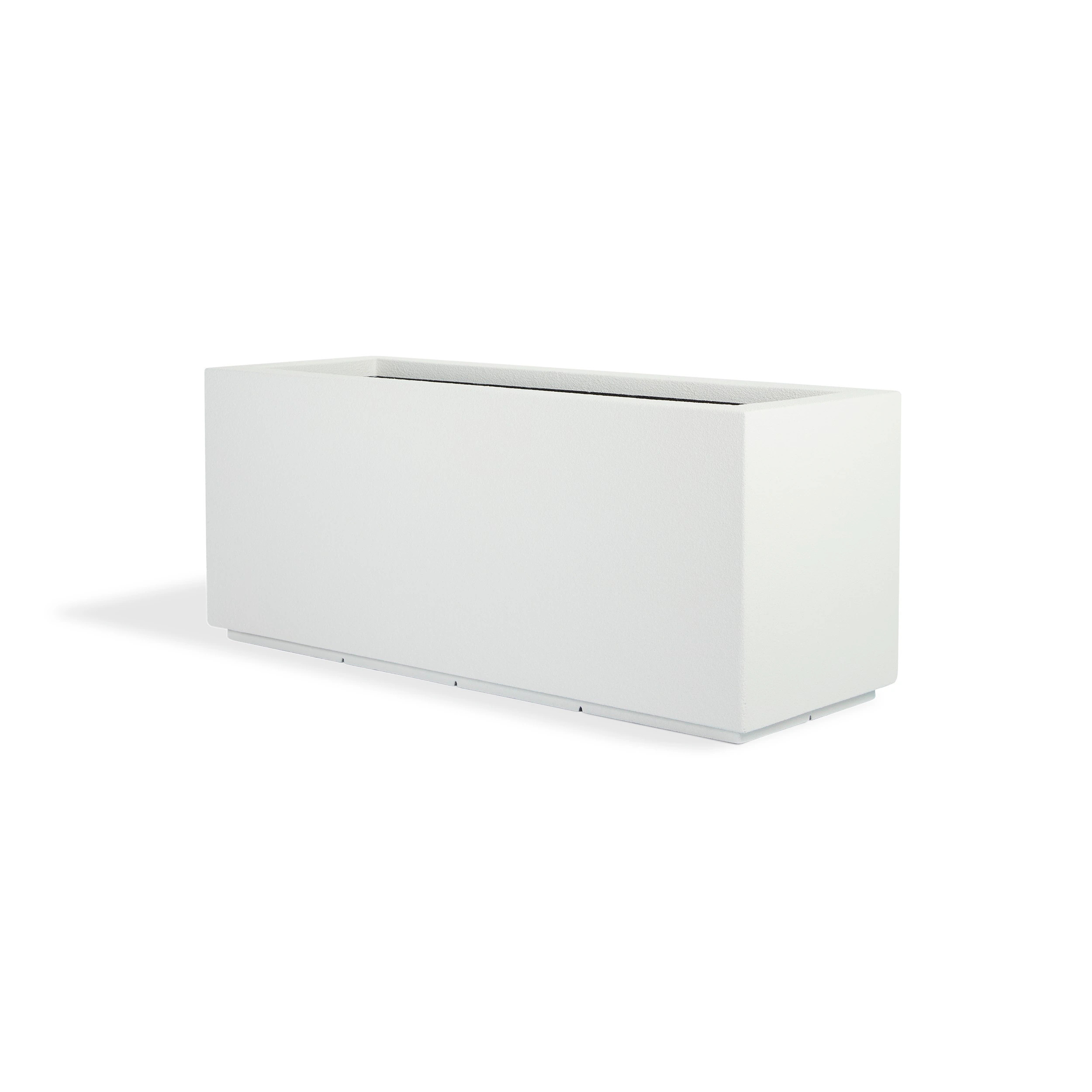PolyStone Planters Rectangle 17.0-Inches W Extra Large White Mixed/Composite Contemporary/Modern Outdoor Planter with Drainage Holes | 1001 | Lowe's