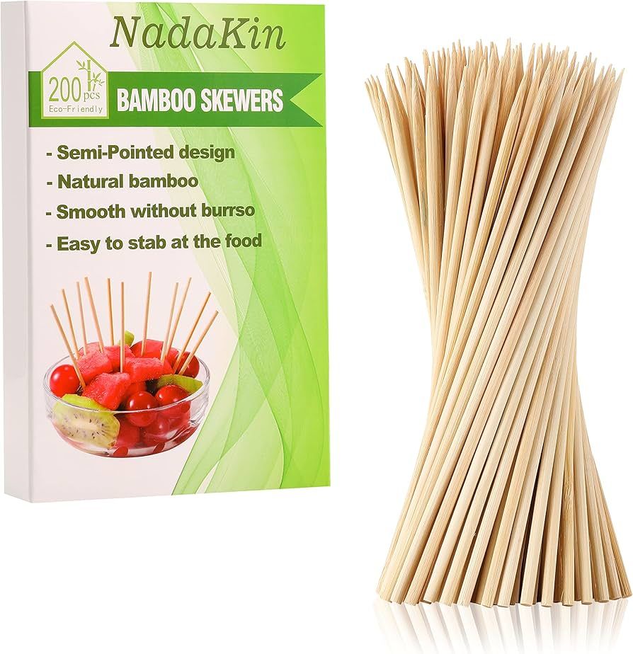 Barbecue Skewers, 200 PCS Bamboo, 6 Inch, Pale Yellow, Kitchen Gadget | Amazon (US)