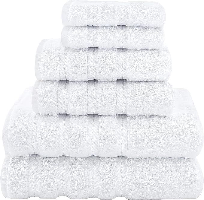 American Soft Linen Towel Set 2 Bath Towels 2 Hand Towels 2 Washcloths Super Soft Absorbent 100% ... | Amazon (US)