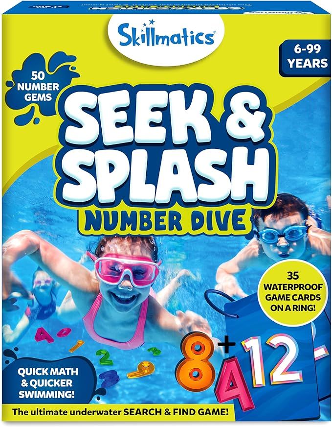 Skillmatics Seek & Splash Diving Gem Toys - Swimming Pool Toys for Kids, Search and Find Math Gam... | Amazon (US)