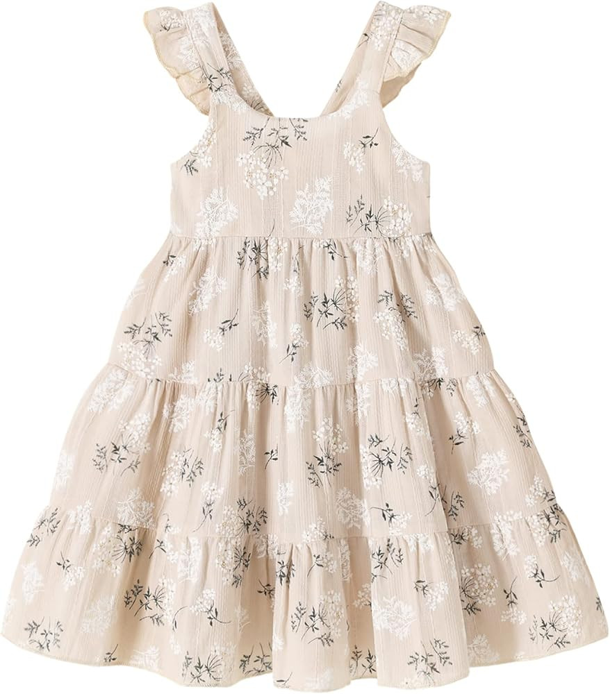 Kids Toddler Baby Girls Rainbow Dress Princess Sleeveless Beach Butterfly Sundress | Amazon (US)