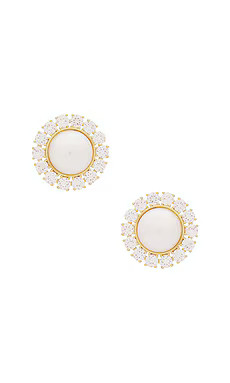 SHASHI Pearl Dome Pave Earring in Pearl from Revolve.com | Revolve Clothing (Global)