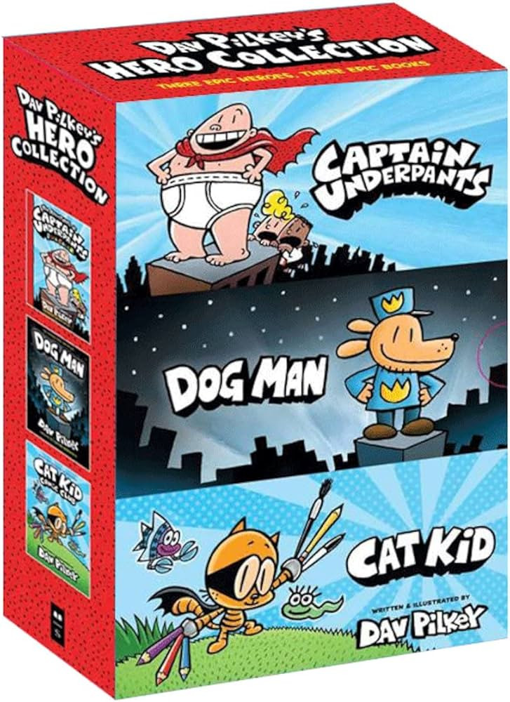 Dav Pilkey's Hero Collection: 3-Book Boxed Set (Captain Underpants #1, Dog Man #1, Cat Kid Comic ... | Amazon (US)