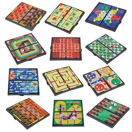Srenta 5” Mini Magnetic Board Games, Compact Travel Design Set, Includes 12 Different Retro Board Ga | Walmart (US)