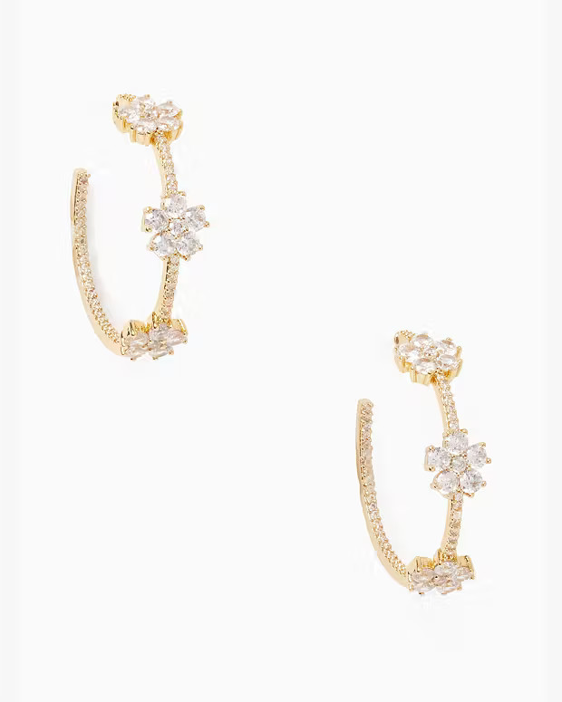 Gleaming Gardenia Flower Hoops | Kate Spade Outlet