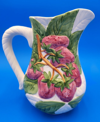 Vintage Strawberry  10 Inch Pitcher Fruit Du Jour by Shafford 1987 | eBay US