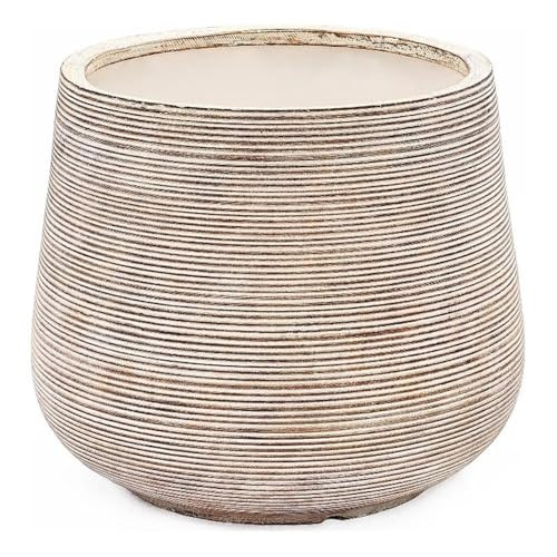 LuxenHome 17" Dia Large Round Planters for Indoor Plants, Outdoor Planters with Drainage Holes, F... | Amazon (US)