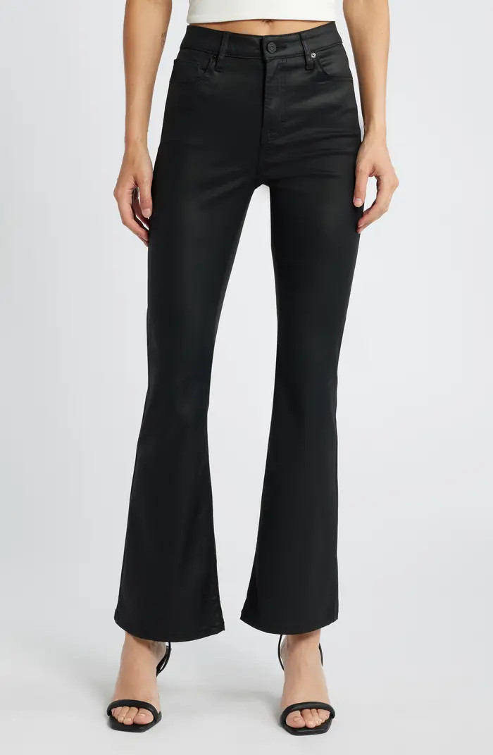 HIDDEN JEANS Coated High Waist Flare Jeans | Nordstrom | Nordstrom