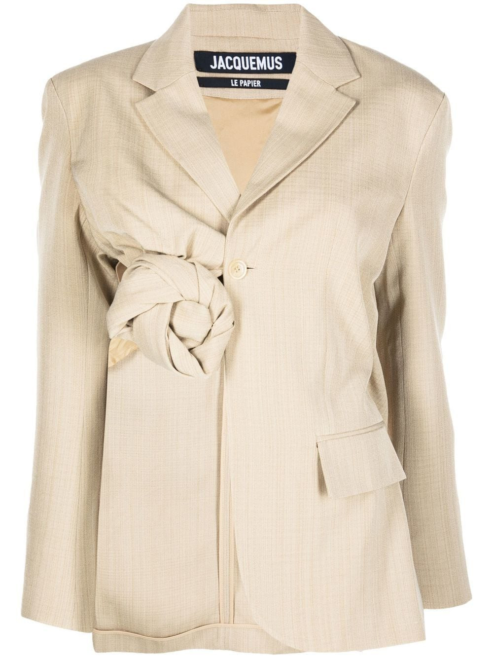 Jacquemus Baccala asymmetric cropped blazer - Neutrals | Farfetch Global