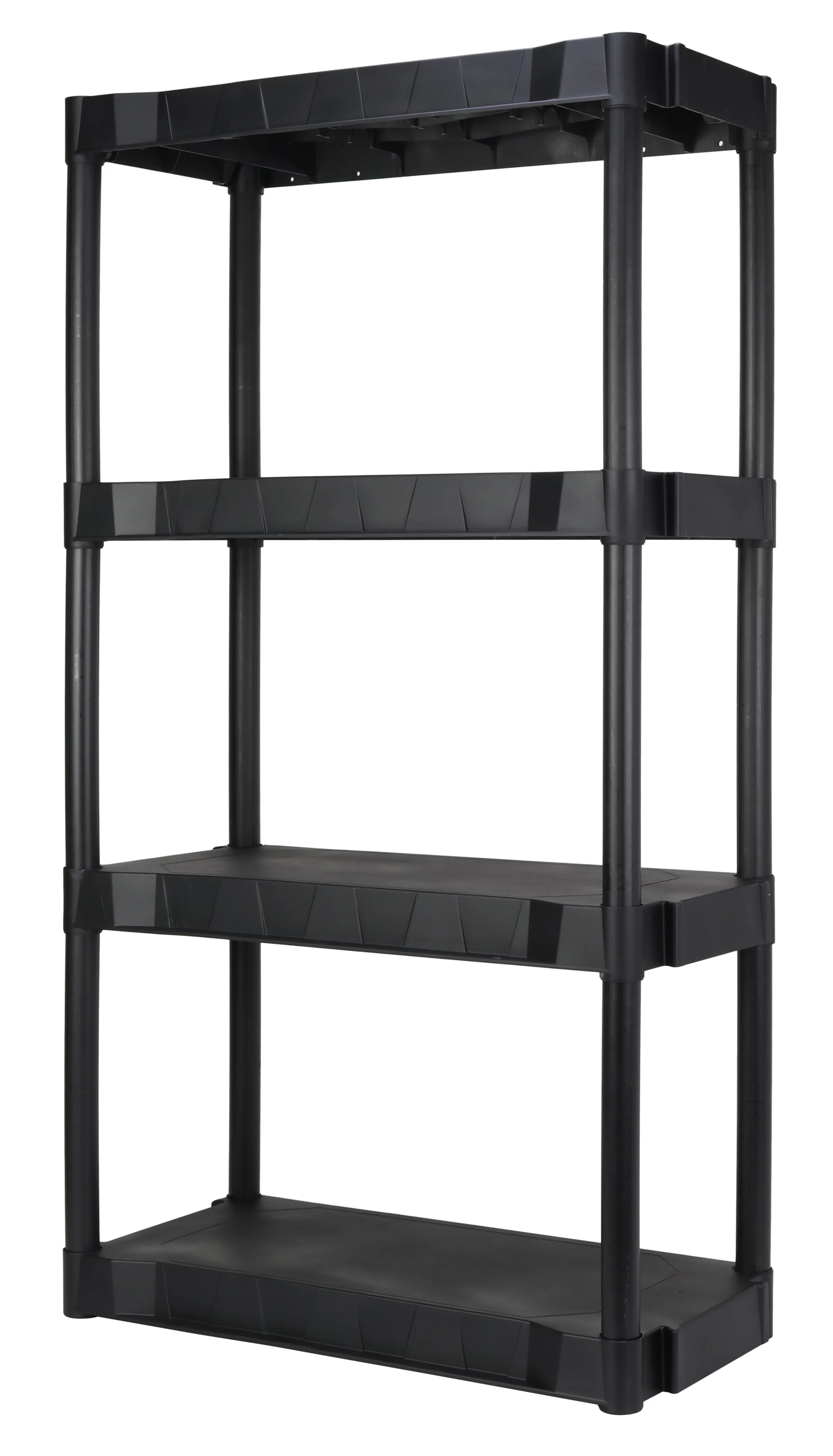 Hyper Tough Black Plastic 4-Tier Shelving Unit, 280 lb Capacity, 56.2x30x13.8 Inches | Walmart (US)