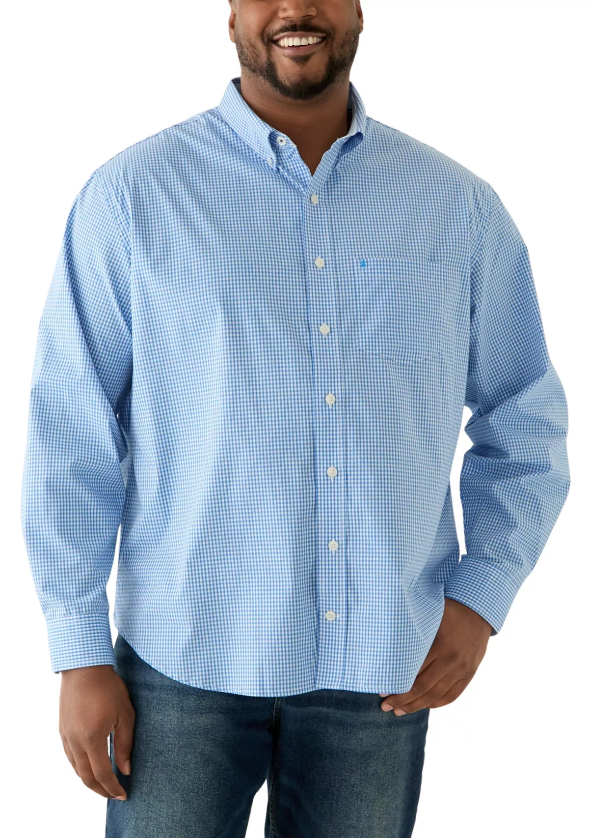 Big & Tall Comfort + Performance Woven Button Down Shirt | Belk