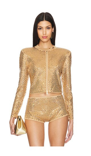 Mali Jacket in Gold & Metallic Nude | Revolve Clothing (Global)