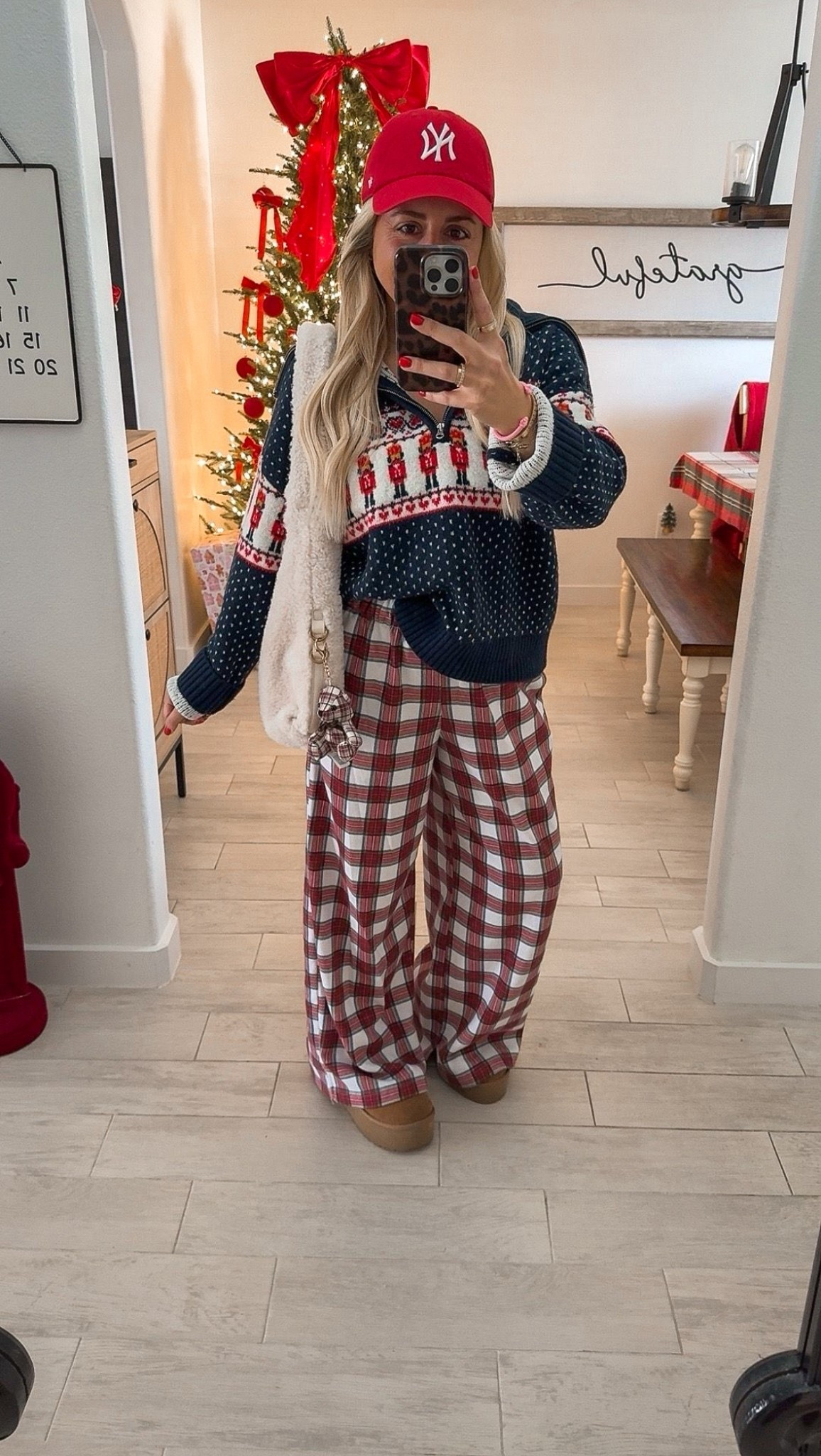 Holiday outfit on sale
Sweater larger 
Plaid pants m
Ugg platform boots Tts

#LTKHoliday #LTKFindsUnder100 #LTKootd
