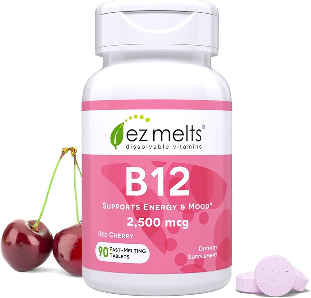 EZ Melts B12 Sublingual Vitamin 2,500 mcg, Methylcobalamin, Sugar-Free, 3-Month Supply | Amazon (US)