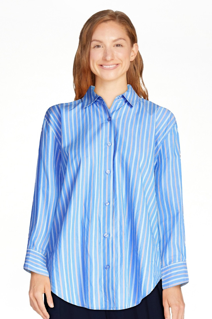 Free Assembly Women's and Women's Plus Relaxed Button Down Cotton Shirt with Long Sleeves, Sizes ... | Walmart (US)