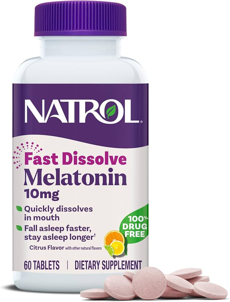 Natrol Fast Dissolve Melatonin 10 mg, Melatonin Supplements for Restful Sleep, Sleep Support for ... | Amazon (US)