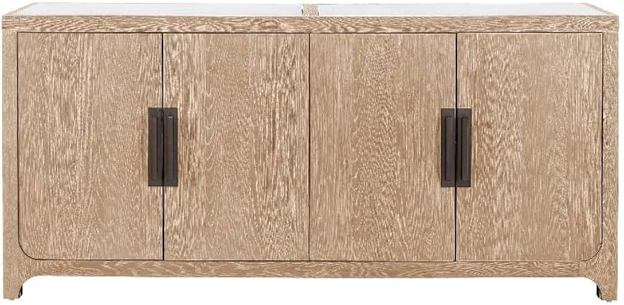 Pemberly Row Universal Modern Farmhouse Blair Credenza in tan Natural Oak Wood | Amazon (US)
