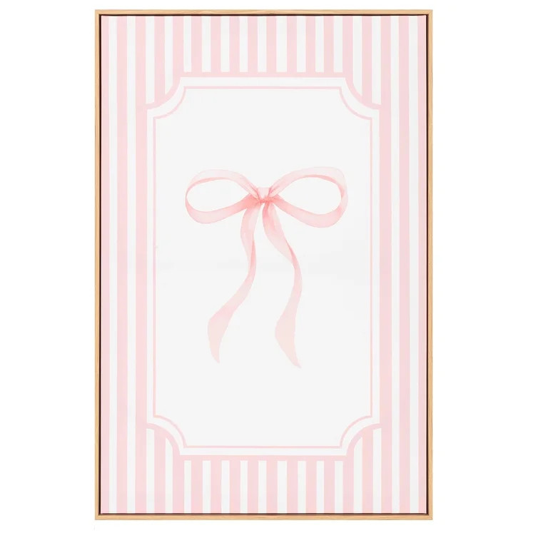 My Texas House Pink Bow on Stripes 20" x 30" Fashion Framed Wall Art | Walmart (US)
